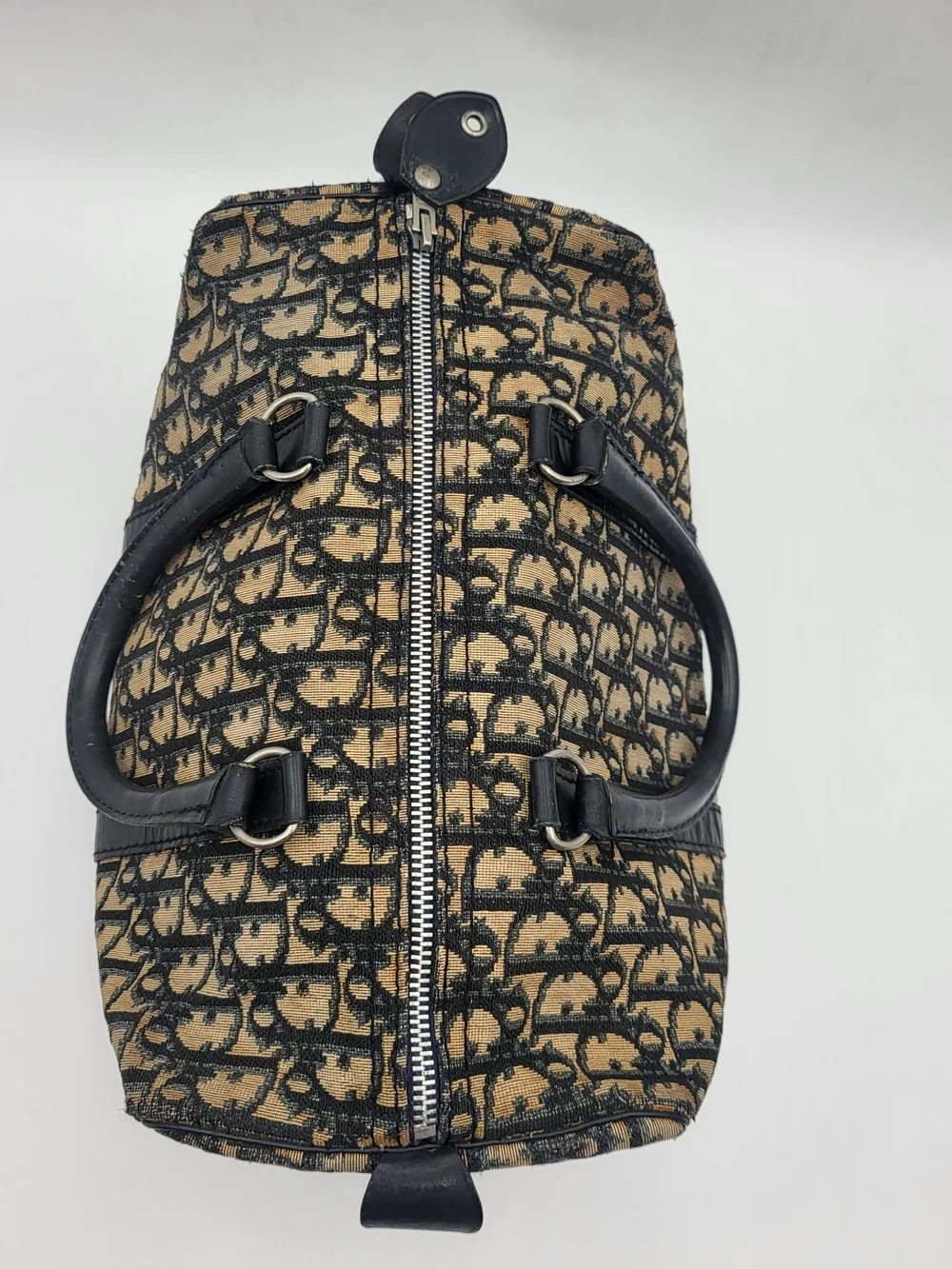 CHRISTIAN DIOR Blue Diorissimo Trotter Canvas Boston 30 Bag..Authentic w/COA.